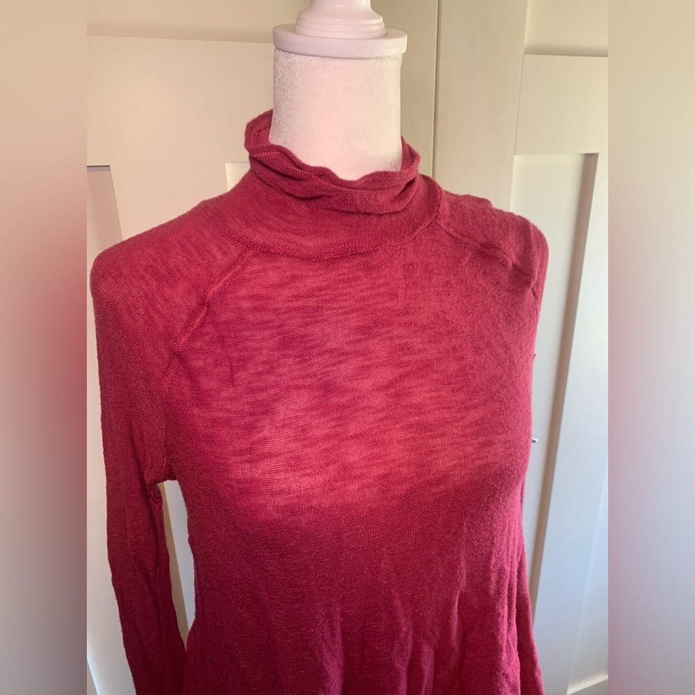 Free People Pink Long Sleeve Layering Shirt Size Small - Picture 2 of 11